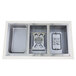 A Wells drop-in hot food well with rectangular pans in a metal tray.