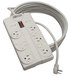 A light gray Tripp Lite surge protector with 8 outlets.