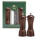 A brown Chef Specialties Elegance walnut pepper mill and salt mill set in a box.