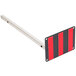 A red and black Turn-O-Matic sign with white lettering and a long metal rod.