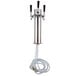 A silver metal Avantco 3-tap beer tower with black handles.