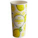 A white paper Carnival King lemonade cup with lemons on it.