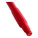 A red Carlisle Sparta broom/squeegee handle with a plastic tip.
