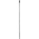 A white metal pole with a black handle.