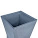 A gunmetal grey square planter.