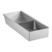 A silver rectangular Vulcan grease can with two compartments.