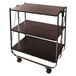 Vertiflex VF51022 26 1/2 inch x 15 3/4 inch x 31 1/2 inch Chrome / Brown Click-N-Fold Utility Cart