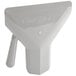A white plastic Vollrath FryBagger scoop with a right handle.