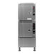 A stainless steel Cleveland Gemini convection floor steamer with two doors.
