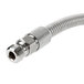 A T&S stainless steel flex hose with metal connectors.
