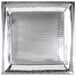 An American Metalcraft stainless steel square tray with a hammered texture and metal rim.