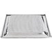 An American Metalcraft stainless steel square tray with a hammered texture and metal rim.