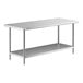 A stainless steel Regency work table with an undershelf.