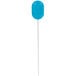 A blue plastic pin with a long silver needle.