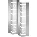 A pair of stainless steel Rosseto Iris riser stands.