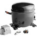 A black Narvon air compressor for a refrigerated beverage dispenser.