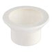 A white plastic container with a hole in the bottom.