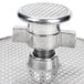 An American Metalcraft hamburger press with a metal bolt handle.