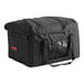 A black Cambro Insulated Jumbo Delivery GoBag with a transparent handle and a zipper.