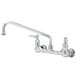T&S B-0231 Wall Mounted Pantry Faucet with 8 inch Adjustable Centers, 12 inch Swing Nozzle, and Eterna Cartridges