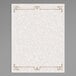 A white paper with a tan swirl border.
