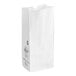 A white paper bag with black text on it.