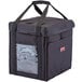 A black Cambro Medium Folding Delivery GoBag with a zipper.