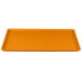 A rectangular orange tray on a white background.