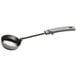 A Vollrath stainless steel perforated portion spoon with a gray handle.