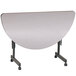 Correll EconoLine Mobile Half Round Flip Top Table, 24 inch x 48 inch Adjustable Height Melamine Top, Granite - FT2448MR