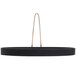 A black rectangular metal omelet ring with a metal handle.