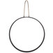 A black circular metal omelet ring with a metal handle.