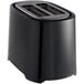 a black toaster with a silver top