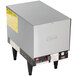 A grey Hatco booster heater with a silver box on top and black legs.