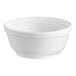 A Dart white foam bowl with a white background.