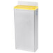A silver and yellow rectangular Edlund stainless steel knife rack with a logo.
