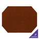 A brown leather H. Risch, Inc. octagon placemat with custom text.