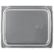 A Vollrath stainless steel rectangular food transport cover on a tray.