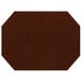 A brown faux leather octagon placemat.