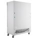 A white Avantco swing glass door freezer cabinet.