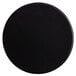 A black round vinyl coaster.