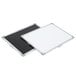 A white Chef Master reversible menu board with black and white edges.