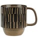 A World Tableware Afar cream stoneware coffee mug with a black and brown design.