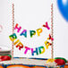 a birthday banner with colorful letters