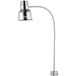 An Avantco silver countertop heat lamp with a curved metal arm.