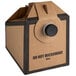 A brown and black Bagcraft Packaging JavaPac coffee take out box with a black lid.