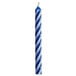 A blue and white striped Creative Converting spiral birthday candle.