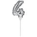 a silver balloon shaped like a letter