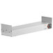 A stainless steel Nemco 24" infrared strip warmer with a white rectangular object with a red button.