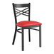 a black and red chair